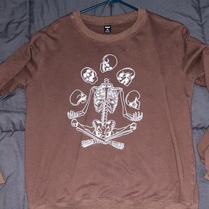 Brown Tossed Skull Hoodie